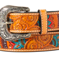 Ariat Women's Paisley Hand Tooled Belt - 1 1/2 inch