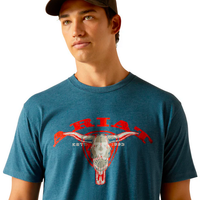 Ariat Men's Abilene Skull T-Shirt - Steel Blue