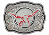 Longhorn Buckle - Red Enamel Lines