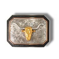 Ariat Rectangle Longhorn Motif Buckle