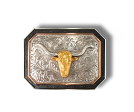 Ariat Rectangle Longhorn Motif Buckle