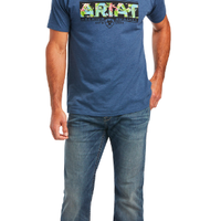 Ariat Men's Hibiscus T-Shirt, Size Small - Sailor Blue Heather