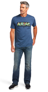 Ariat Men's Hibiscus T-Shirt, Size Small - Sailor Blue Heather