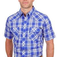 Pure Western Men's Mark Short Sleeve Shirt - Royal