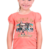 Pure Western Girls Candice Short Sleeve Tee - Coral