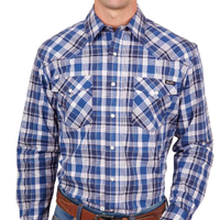 Wrangler Men's Nigel Long Sleeve Shirt - Navy/Blue