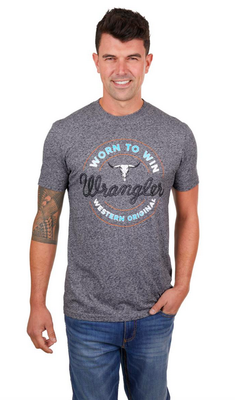 Wrangler Men's David Short Sleeve Tee - Charcoal Marle