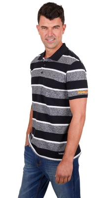 Wrangler Men's Jake One Pocket Short Sleeve Polo - Charcoal Marle/Black