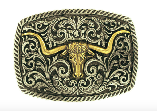 Silver Filgree Longhorn Buckle