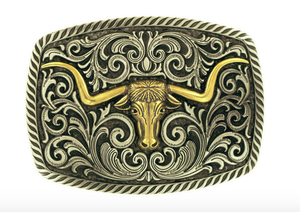 Silver Filgree Longhorn Buckle