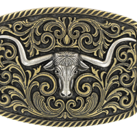 Gold Filigree Longhorn Buckle