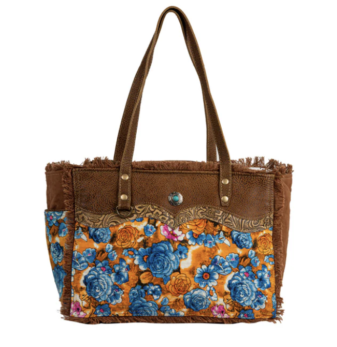 Blue Eidge Blooms Crossbody Bag