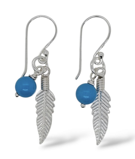 MCJ Turquoise & Feather Earrings
