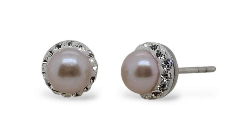 MCJ Pink 8mm Pearl Studs