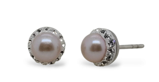 MCJ Pink 8mm Pearl Studs