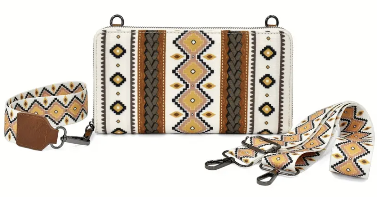 Bohemian Style Large Crossbody Wallet