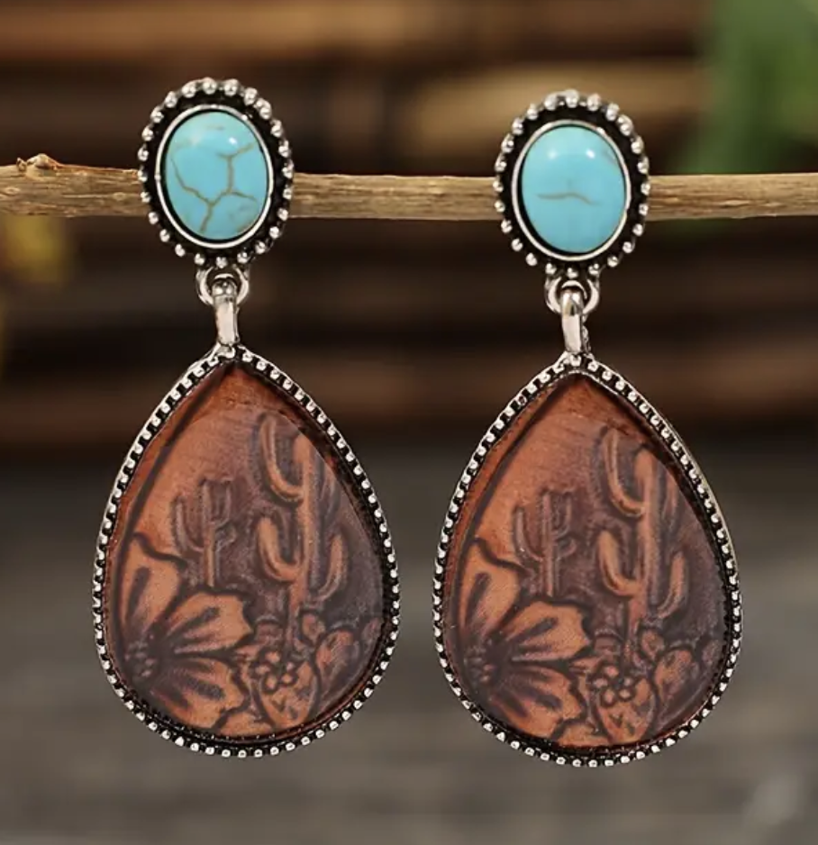 Earrings - Western Cactus