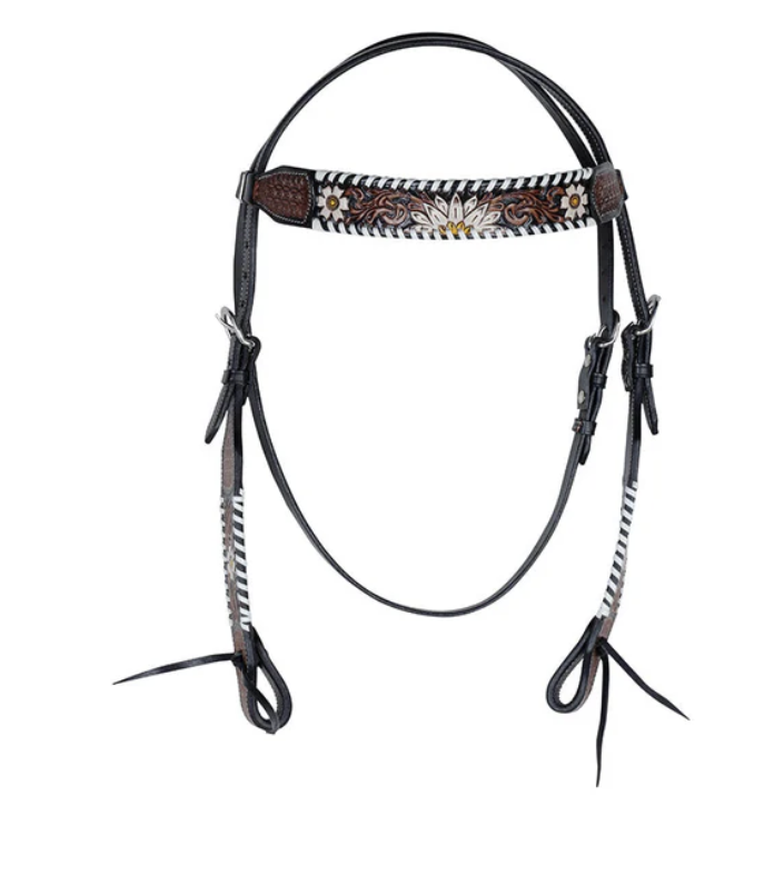 Leather & Cord Bridle with Embossing