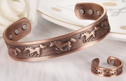Copper Bangle - Wild Horses Ring Set