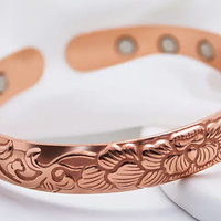 Copper Bangle - Flowers