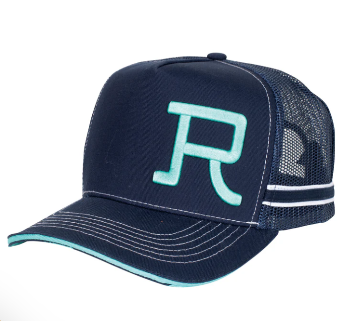 Roper Trucker Cap Branded Navy/Turquoise