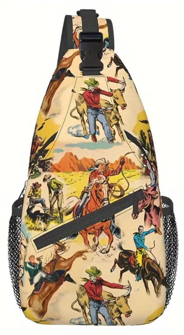 Western Themed Cross Body Sling Bag
