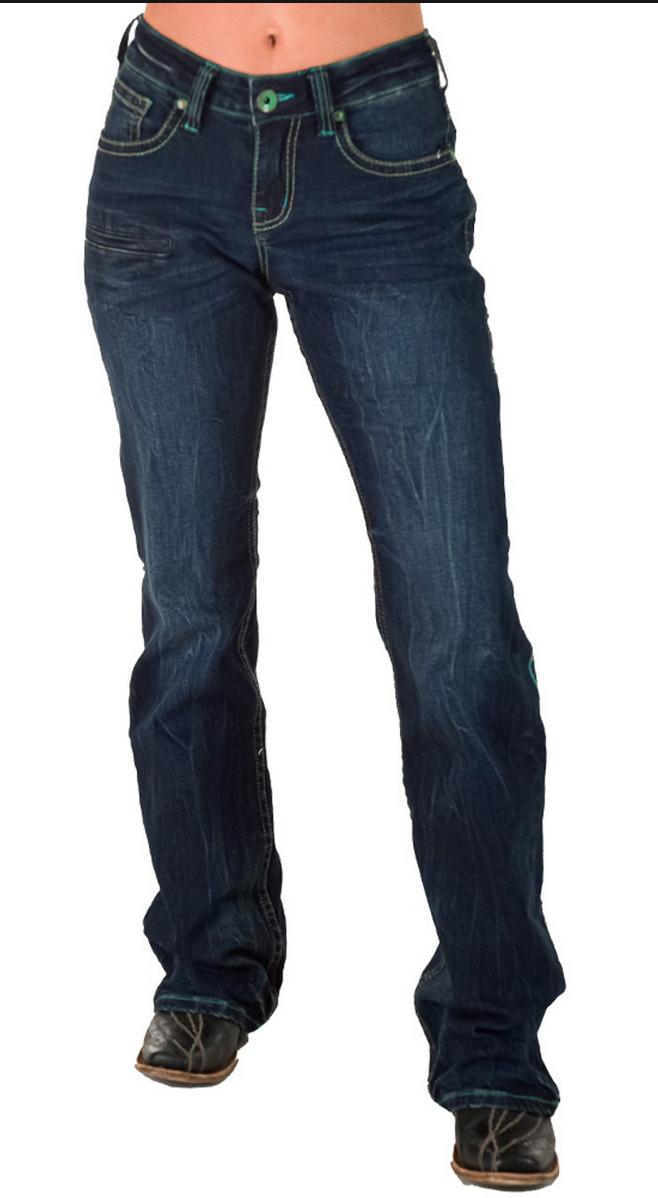 Cowgirl Tuff Jeans - Turquoise Arrows