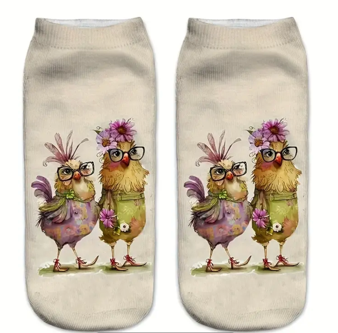 Fun Country Socks - Cartoon Chicken