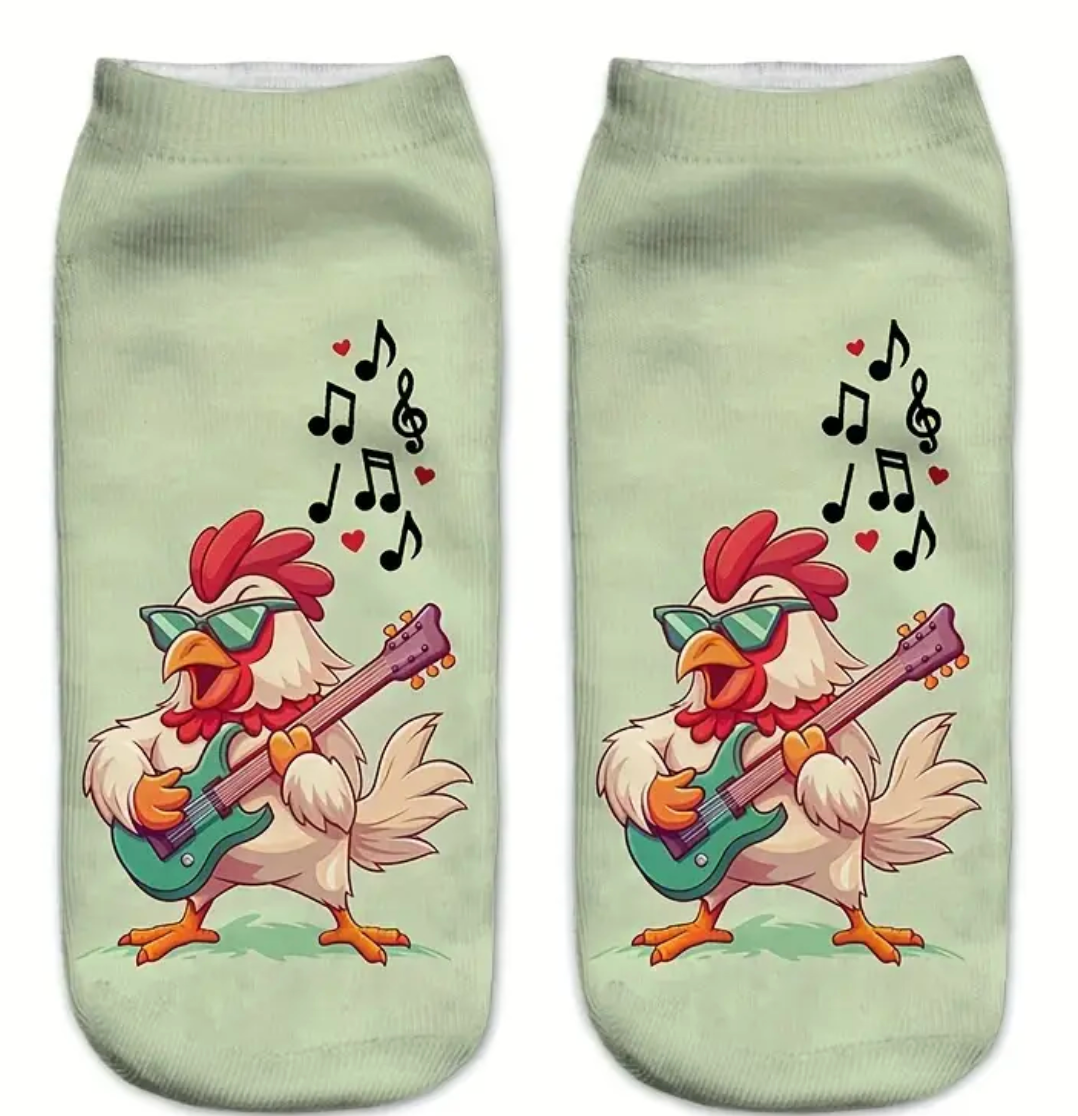Fun Country Socks - Cartoon Chicken