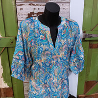 Womens Corfu Soft Print S/S Shirt - Sea Foam