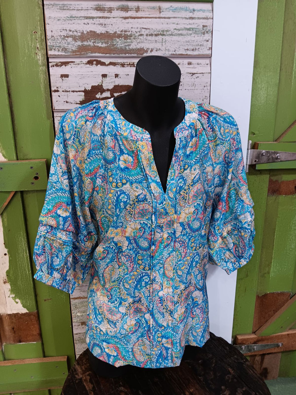 Womens Corfu Soft Print S/S Shirt - Sea Foam