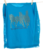 Girl's Cowgirl Tuff Wild Spirits L/S Shirt - Bright Blue