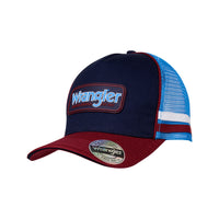 Wrangler Owen High Profile Trucker Cap - Navy/Red