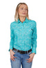 Wrangler Women's Gabby Long Sleeve Shirt - Aqua