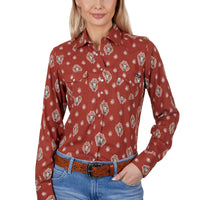 Wrangler Women's Olivia Long Sleeve Shirt - Rust