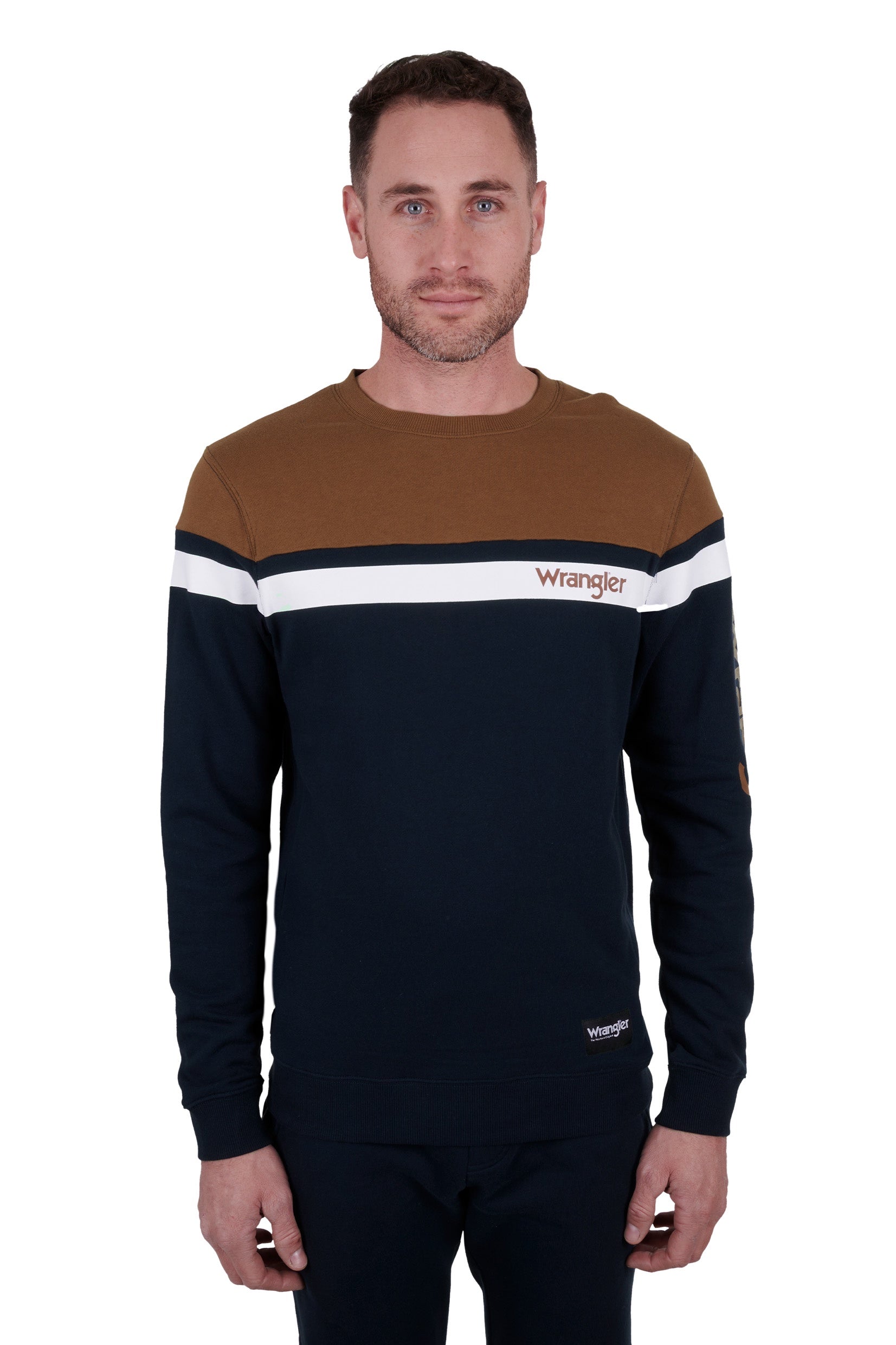 Wrangler Shirt  Martin Long Sleeve - Navy / Dark Tan