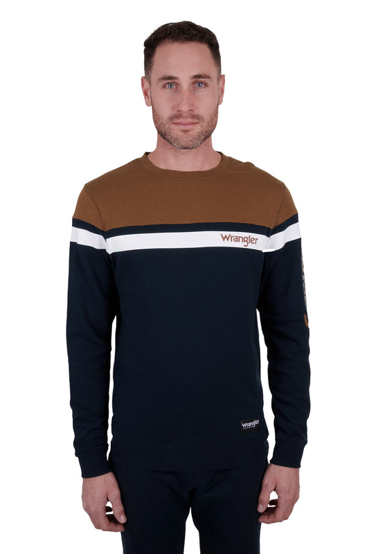 Wrangler Shirt  Martin Long Sleeve - Navy / Dark Tan