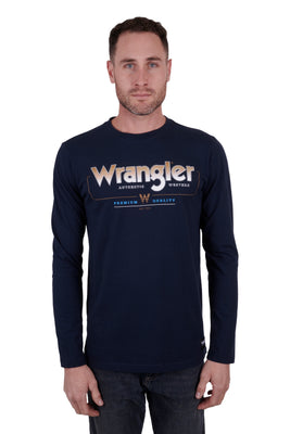 Wrangler Men's Gallagher Long Sleeve Tee - Navy