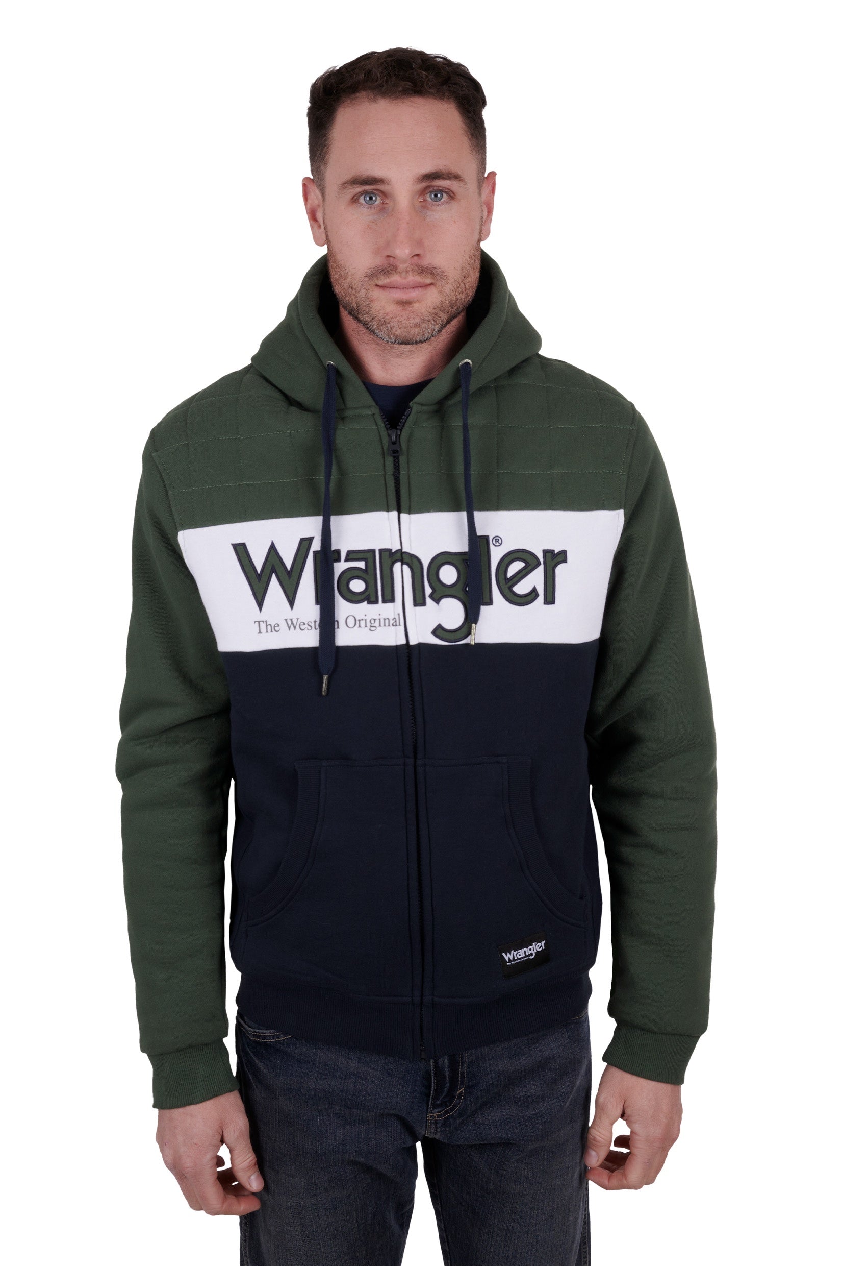 Wrangler Men's Elliot Zip Up Hoodie - Navy / Cypress