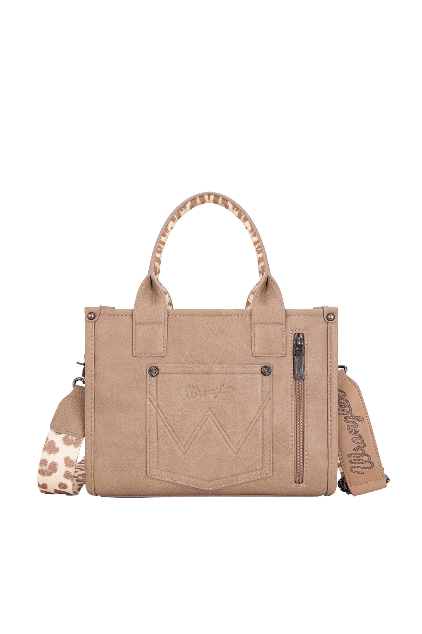 Wrangler - Taupe Leopard Print Crossbody Bag
