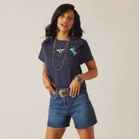 Ariat Womens Bronco Short Sleeve T-Shirt - Navy