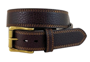 Roper Men's  1.1/2" Pebble Grain Genuine Leather Triple Stitched Belt - Dark Brown