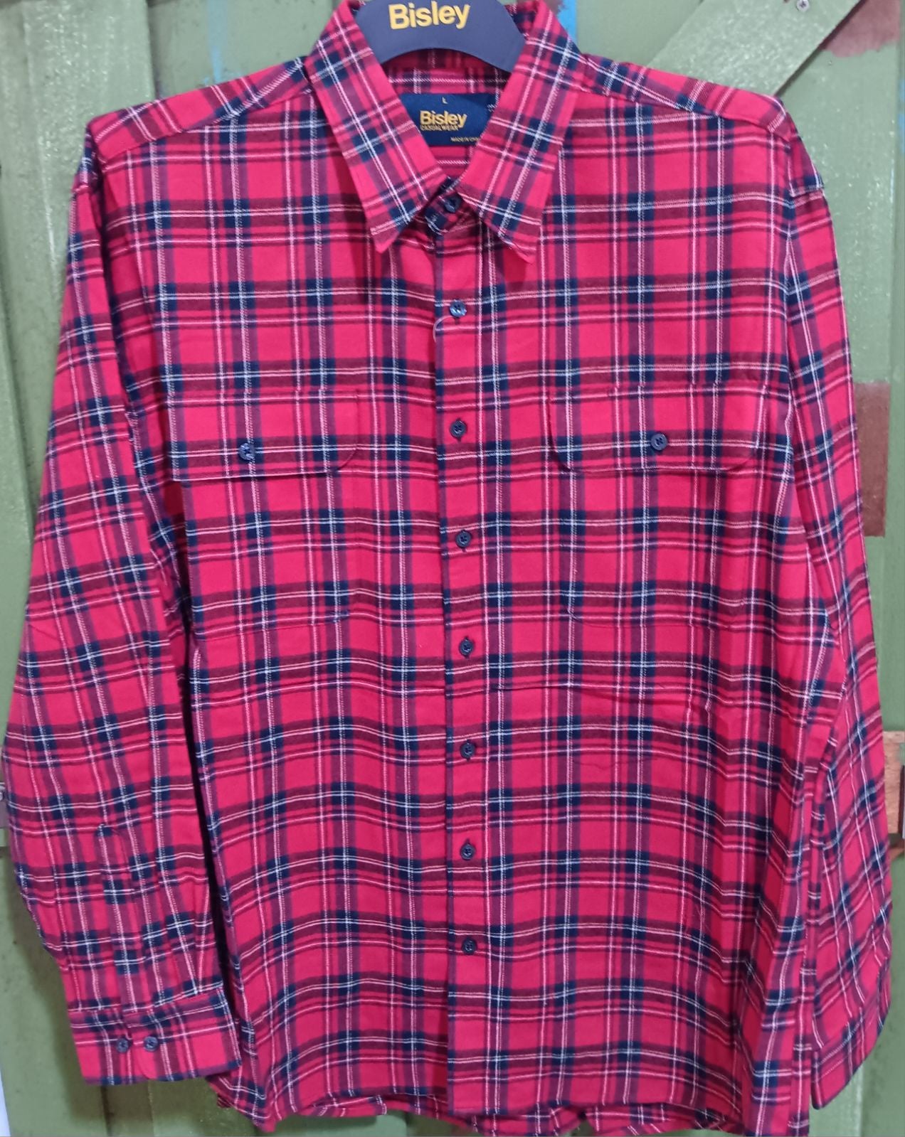 Bisley Flannelette Shirt - Red Check