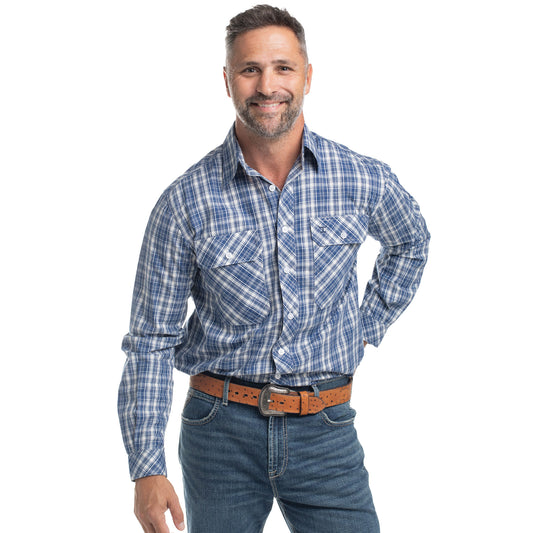 Just Country - Austin Blue and White Shirt