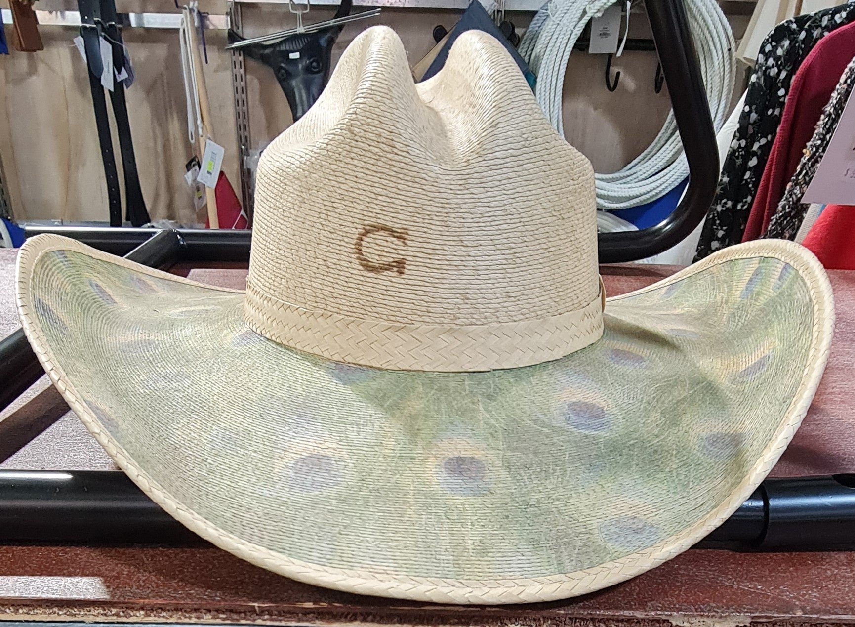 Charlie One Horse Peacock Palm Leaf Hat