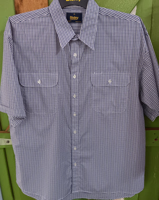 Men's Bisley Check S/S Shirt Purple/White