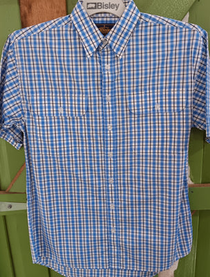 Men's Bisley Large Check S/S Shirt Blue