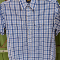 Men's Bisley Med Check S/S Shirt Blue
