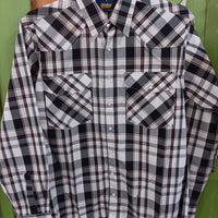 Men's Bisley L/S Western Snap LG Check Shirt Black