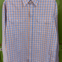 Men's Bisley L/S  Cotton Small Check Shirt Orange